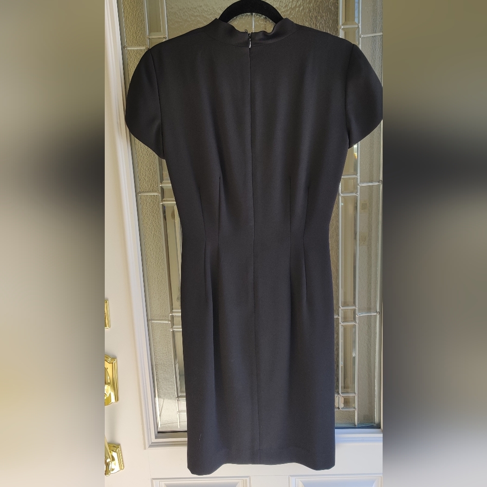 Chic Black Midi Women's Dress David Warren Size 6 - Picture 2 of 10